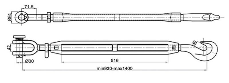 Forged Heavy Duty Hot DIP Galvanized Container Turnbuckle