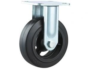 4in 5in 6in 8in Heavy Duty Rubber on Cast Iron Casters Rigid Plate
