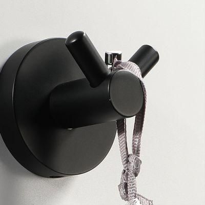 Bathroom Accessories Double Hook Stainless Steel Black