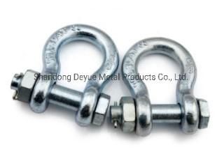 High Quality Us Type G2130 Steel Electro Galvanized Drop Forged Bolt Anchor Bow Shackle