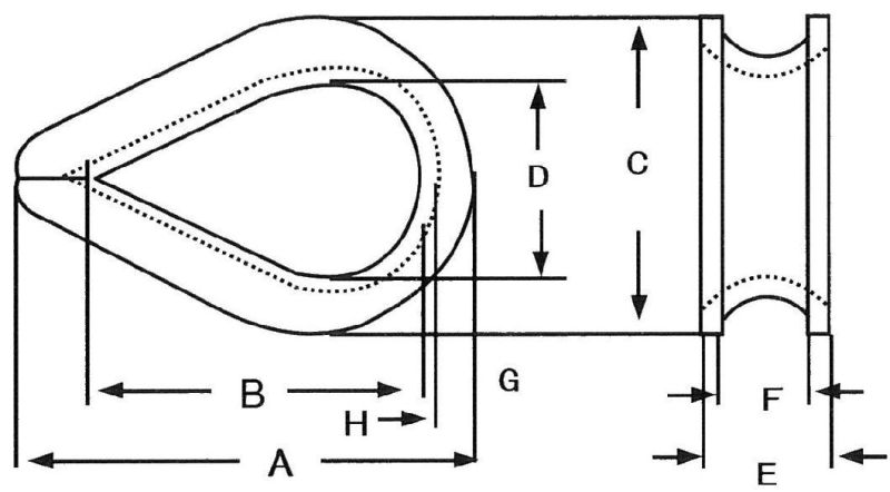 Us Type Heavy Duty Galvanized Steel Wire Rope Thimble G411