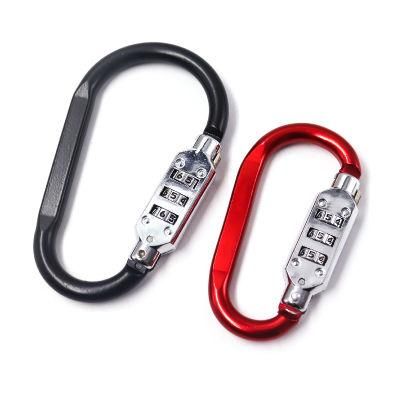 Zinc Alloy Carabiner Combination Lock with 3 Digits Snap Hook Padlock Xmm-8047