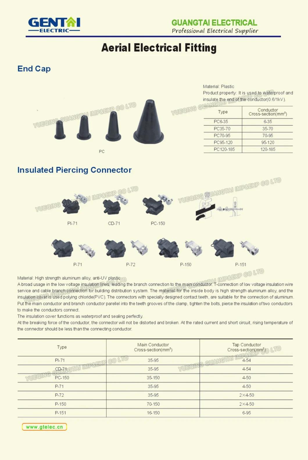 Insulation Piercing Connectors for Insulated Overhead Line