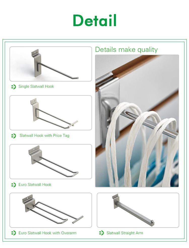 Metal Slatwall Hanger Display Hook with End