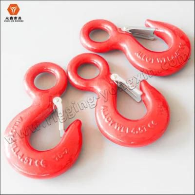 Alloy Steel Forged Lifting Eye Hook Chain Hoist Locking Eye Hooks with Latch