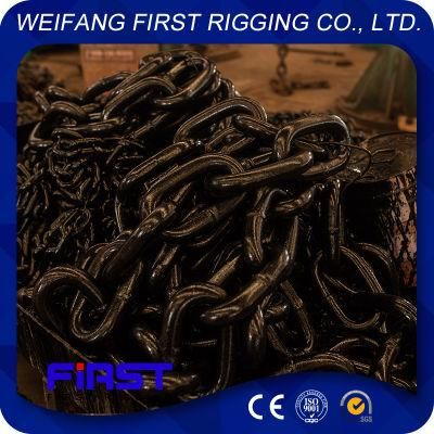 Black painted marine anchor chain