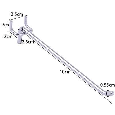 Ready Stock 4&quot; Single Wire Metal Peg Board Display Hook Pegboard Hooks for Tools