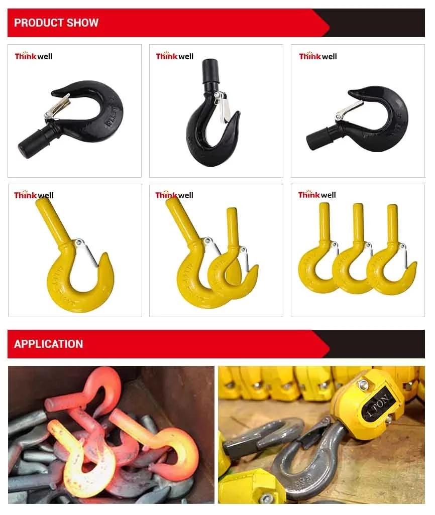Drop Forged G70 Us Type S-319 Shank Hoist Hook Lifting Shank Hook with Latch