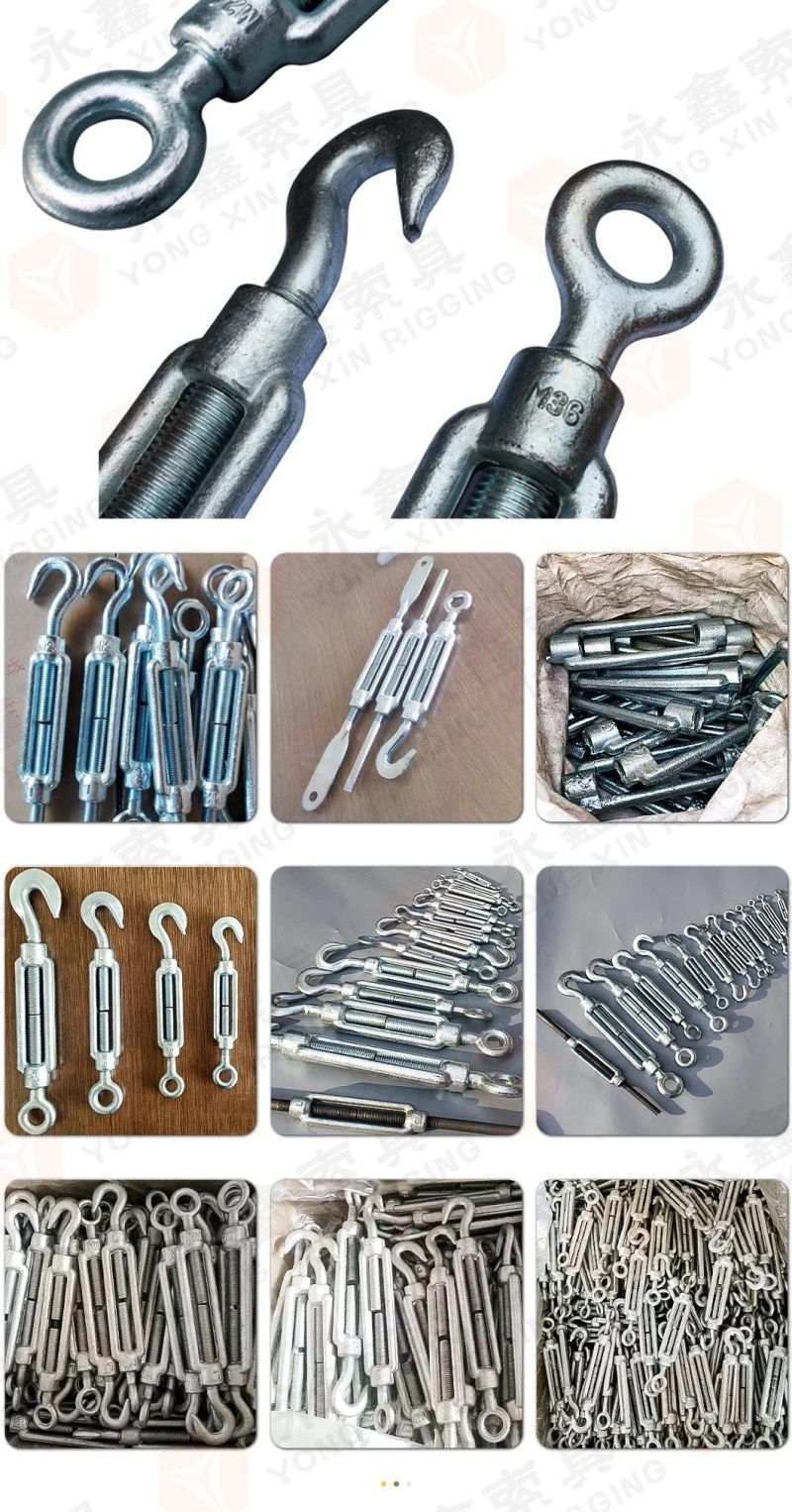 High Quality DIN1480 Galvanized Drop Forged Eye Hook Turnbuckle