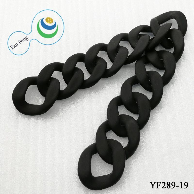 Safe Chic Black Decorative Plastic Shoulder Chain for Bag Accessories