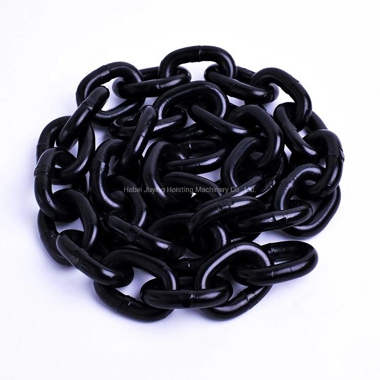 Safety Factor 4: 1 High Strength G80 8mm 20mn2 Black Welded Chain for Lifting