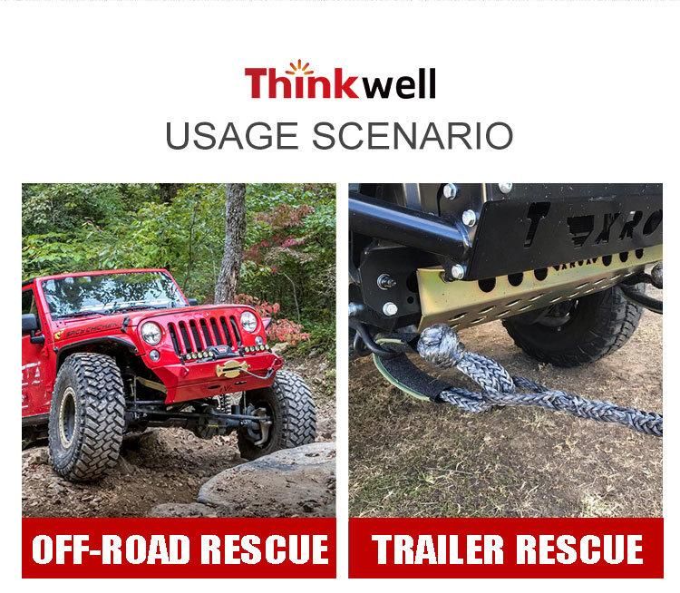 UHMWPE Winch Soft Shackle off Road Recovery Rope