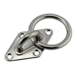 Top Quality Stainless Steel SS304/316 Marine Hardware Square Eye Plate with Round Ring