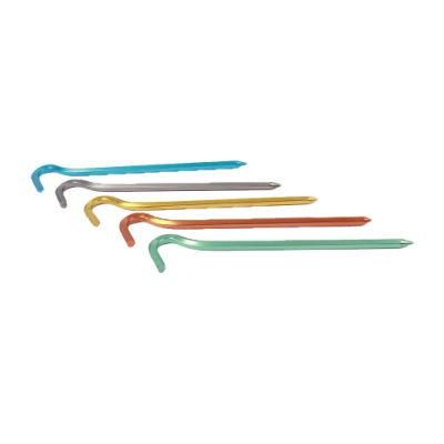 Forged Stamping Aluminum Stake Delta Tent Pegs Plastic with Rope Bag