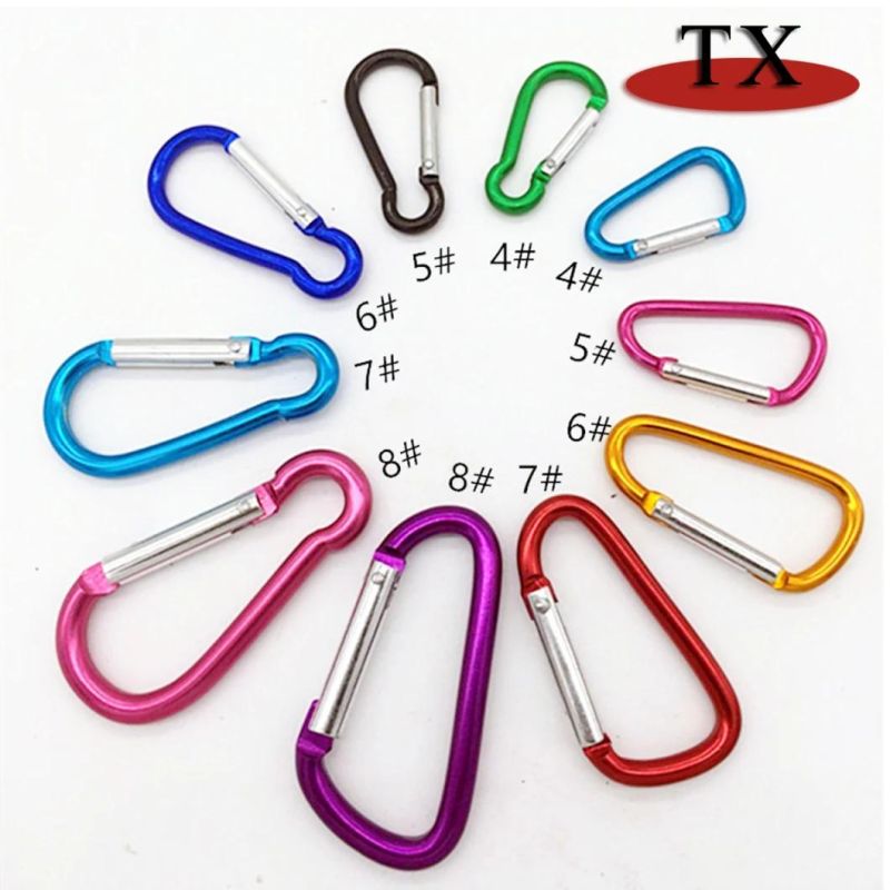 Custom Camping Aluminum Rigging Carabiner Keychain Spring Clip Lock Carabiner Hook