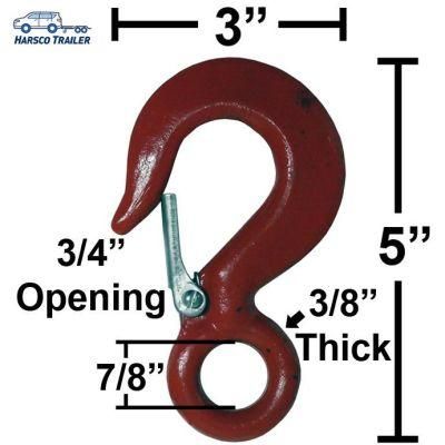 Trailer Safety Chain Snap Hook with 7/8&quot; Eye