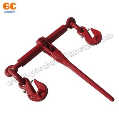 Rigging Hardware Drop Forged Steel Chain Tensioner Ratchet Type Red Accessory Load Binder with Hooks