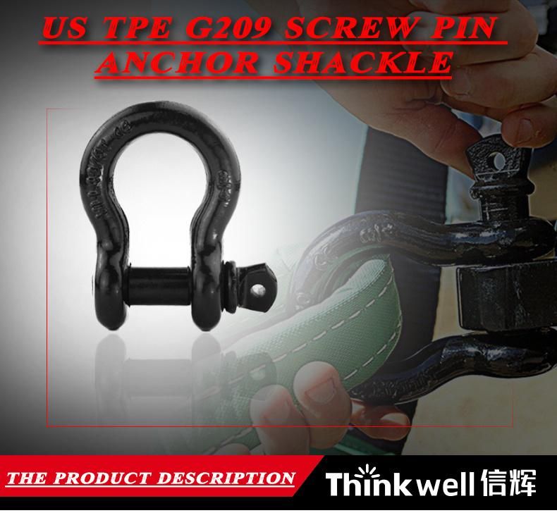 Forged Steel Us Type G209 Red Screw Pin Anchor Shackle