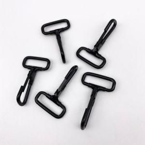 Black Carbon Steel Square Head Spring Snap Hook Electro-Coating Surface 3*32mm