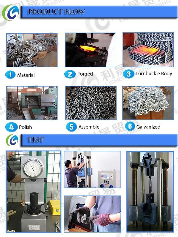 China Manufacturer of Steel Drop Forged Us Type Turnbuckle with Hook and Hook