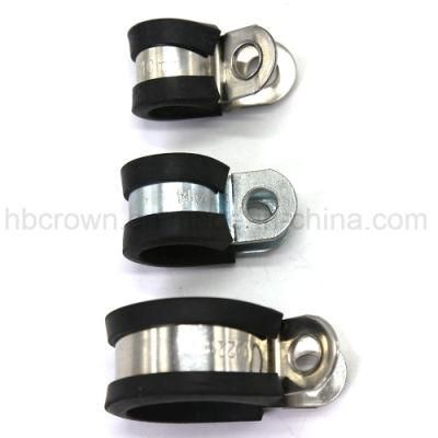 EPDM Rubber Lined P Clip Water Pipe Tube Hose Clamp Holder