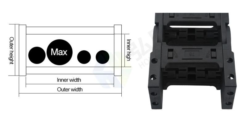Hycnc Drag Chain Cable Chain Cable Carrier Plastic Nylon Materials for CNC Router Machine Using Wire Carrier Semi Sealing Drag