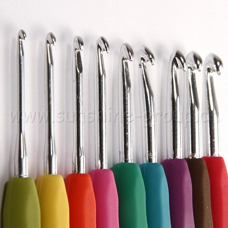 Hot Selling TPR Crochet Hook Soft Handle Aluminium Crochet Hook