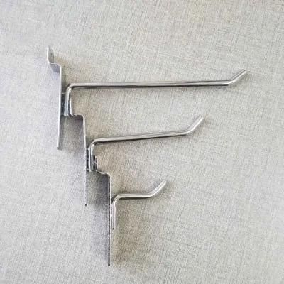 Metal Display Slatwall Hook for Supermarket Stores, Display Chrome Hook