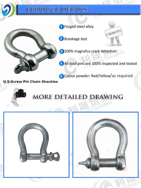 European Type Electric Galvanized Large Bow Shackle