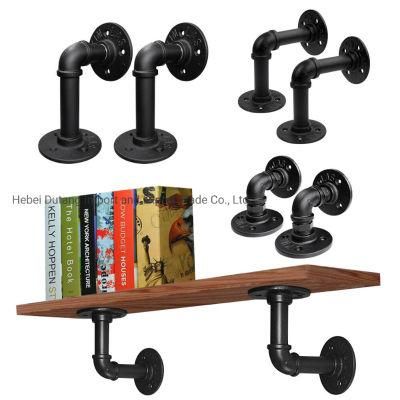 Electroplated Finished Black Pipe Fitting Shelf Brackets for Pipe Furniture