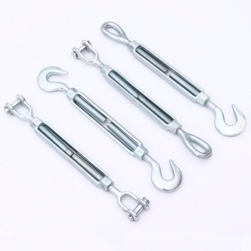 China Factory Cheap Galvanized Zinc Plated Self Color JIS Frame Type Drop Forged Eye and Eye Wire Rope Turnbuckle