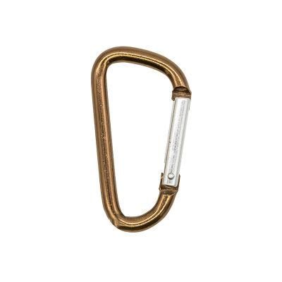 Key Ring Round Metal Snap Clip Hook Locking Double Keychain Black Aluminum Carabiner