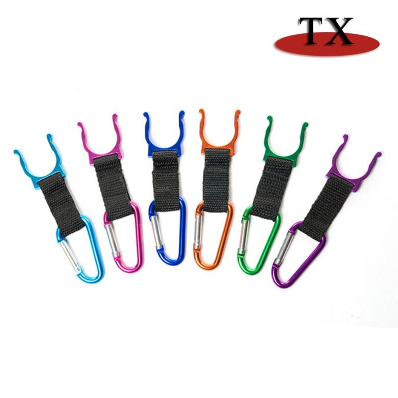 Promotional Gift Souvenir Keychain Climbing Hook Carabiners with Ribbon