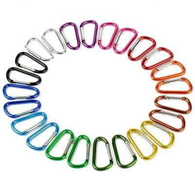 D Shape Round Wire Aluminum Carabiner in Various Colors