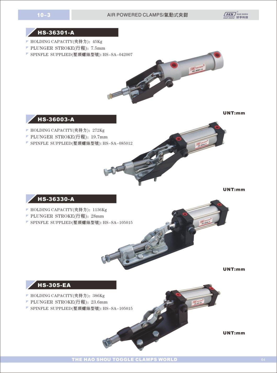 Haoshou Pneumatic/ Air Push-Pull Type Toggle Clamp HS-36301-a Manufacturer Custom Quick Adjustable Heavy Duty