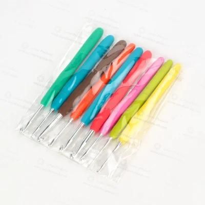 New Design Mixed Color TPR Handle Aluminum Crochet Hooks