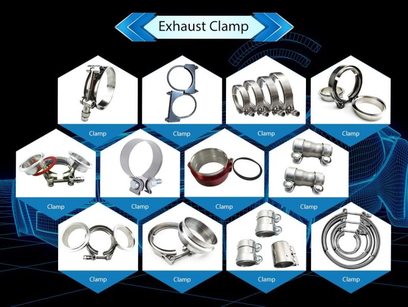 2.5′′ Exhaust Down Pipe 304 Stainless Steel V-Band Clamp and Flanges