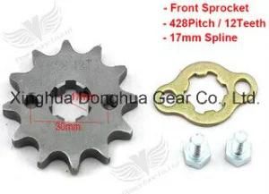 Front Engine Sprocket 428# 12t Teeth 17mm for 428chain with Retainer Plate Locker Motorcycle Dirt Bike ATV Parts