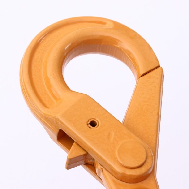 High Quality G80 Chain Fittings Alloy Steel Crane Lifting Clevis Self Locking Hook with Safety Latch