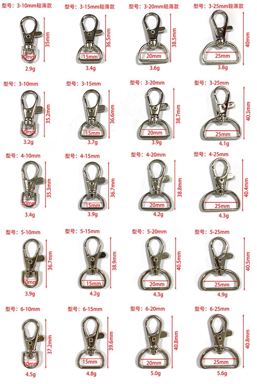 Wholesale Shiny Silver Buckle for Dog Collar Handbag Accessory Lobster Clasp Swivel Snap Hooks for Lanyard