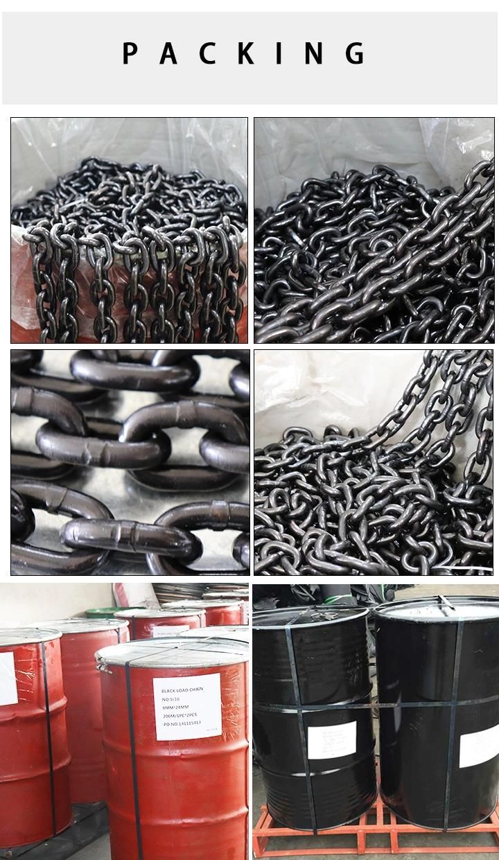 6mm*18mm Blacken Hoist Steel Lifting Chain