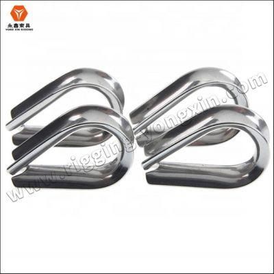 Hot Sale Rigging Hardware Cable Fittings Stainless Steel 316 Us Type G411 Wire Rope Thimbles