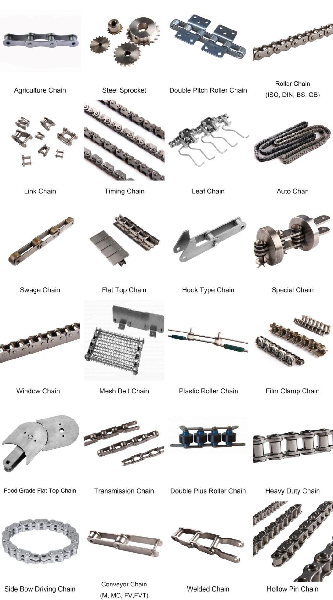 Short Pitch Precision Stainless Steel Hardware Motorcycle Industrial Short Pitch Conveyor Roller Chain with Straight Plate