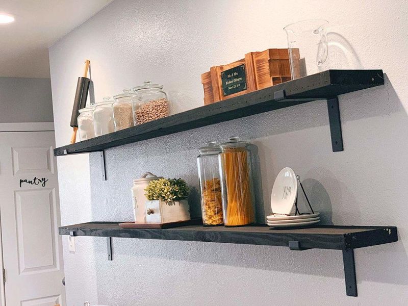 Heavy Duty Industrial Metal Wall Floating Lip Shelf L Bracket