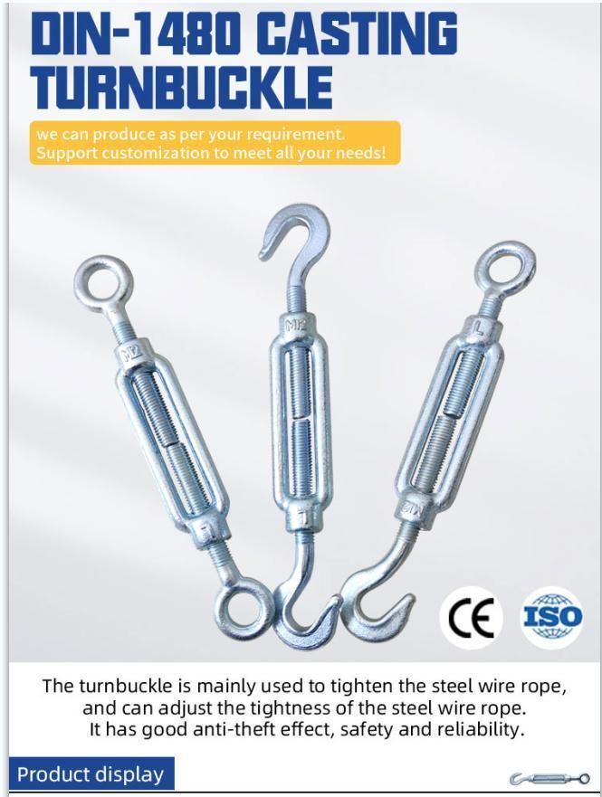 High Tension Zinc Plated Alloy Turnbuckle Eye and Hook