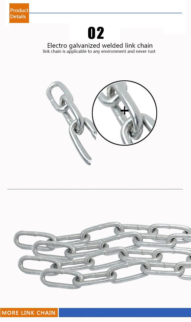Hot Sale En 818 Hot Dipped Galvanized Long Link Chain 6 mm