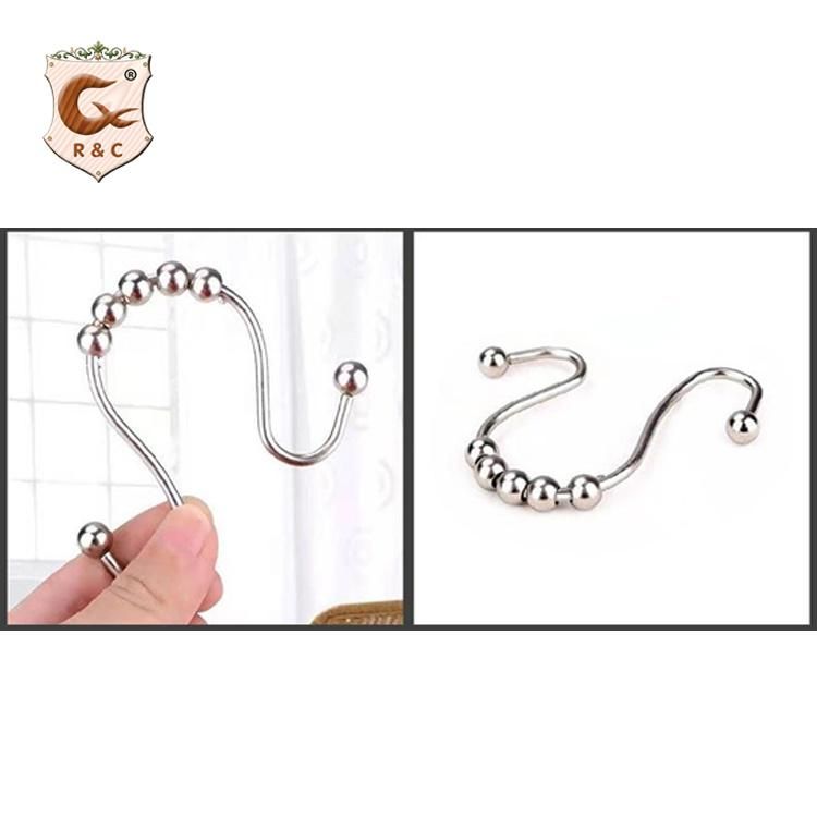 Double Rust Shower Curtain Hooks Double Glide for Bathroom Shower Curtain Rings