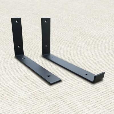 Heavy Duty Wall Mounted Industrial Black Metal Shelf Brackets