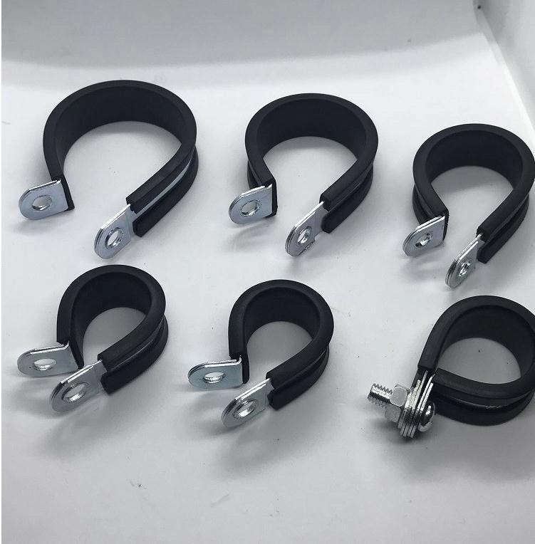 China Supplier P Clip Holder Rubber Clamp with Rubber Insert