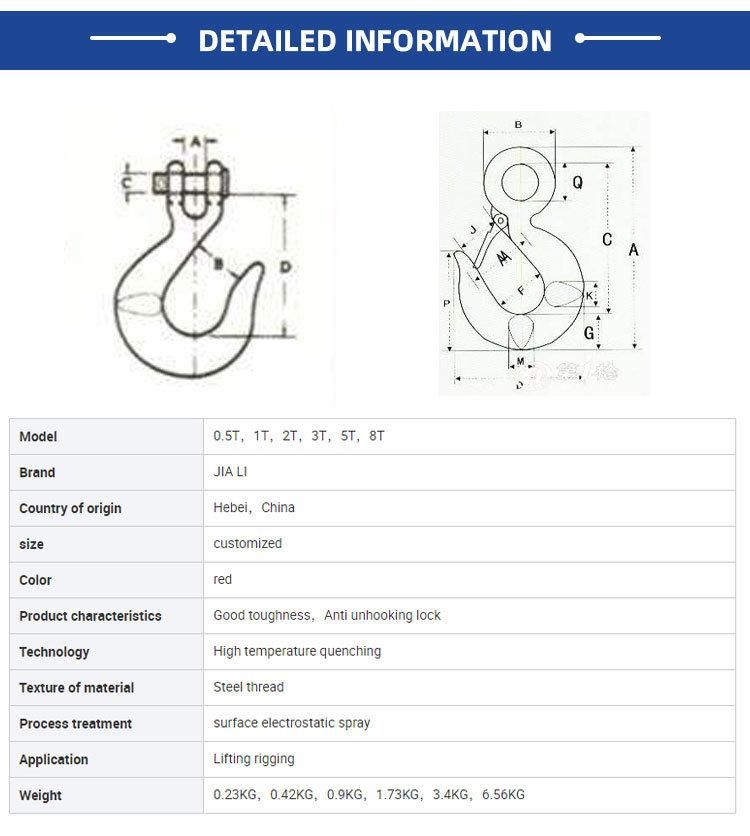 High Tensile Red G80 Eye Forged Crane Rigging Alloy Steel G80 Swivel Selflock Hook for Lifting